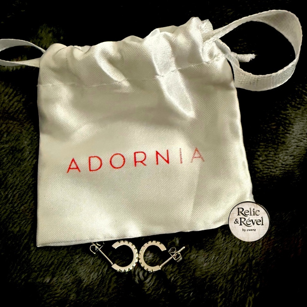 Adornia Swarovski Crystal Mini Huggie Hoop Earrings – Silver
Brand New